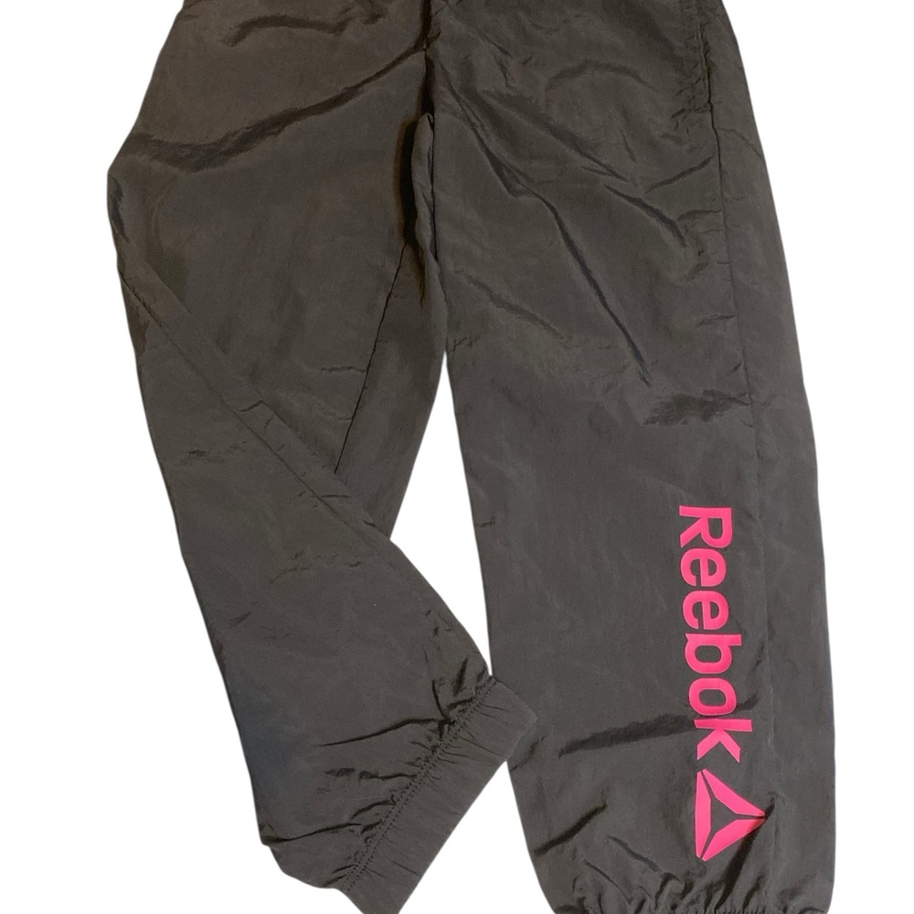 Reebok Black Nylon Pants girls XS 4/5 new without tax
